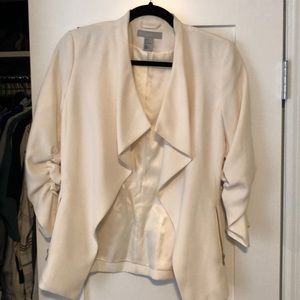H&M Cream Colored Blazer with gold zipper details